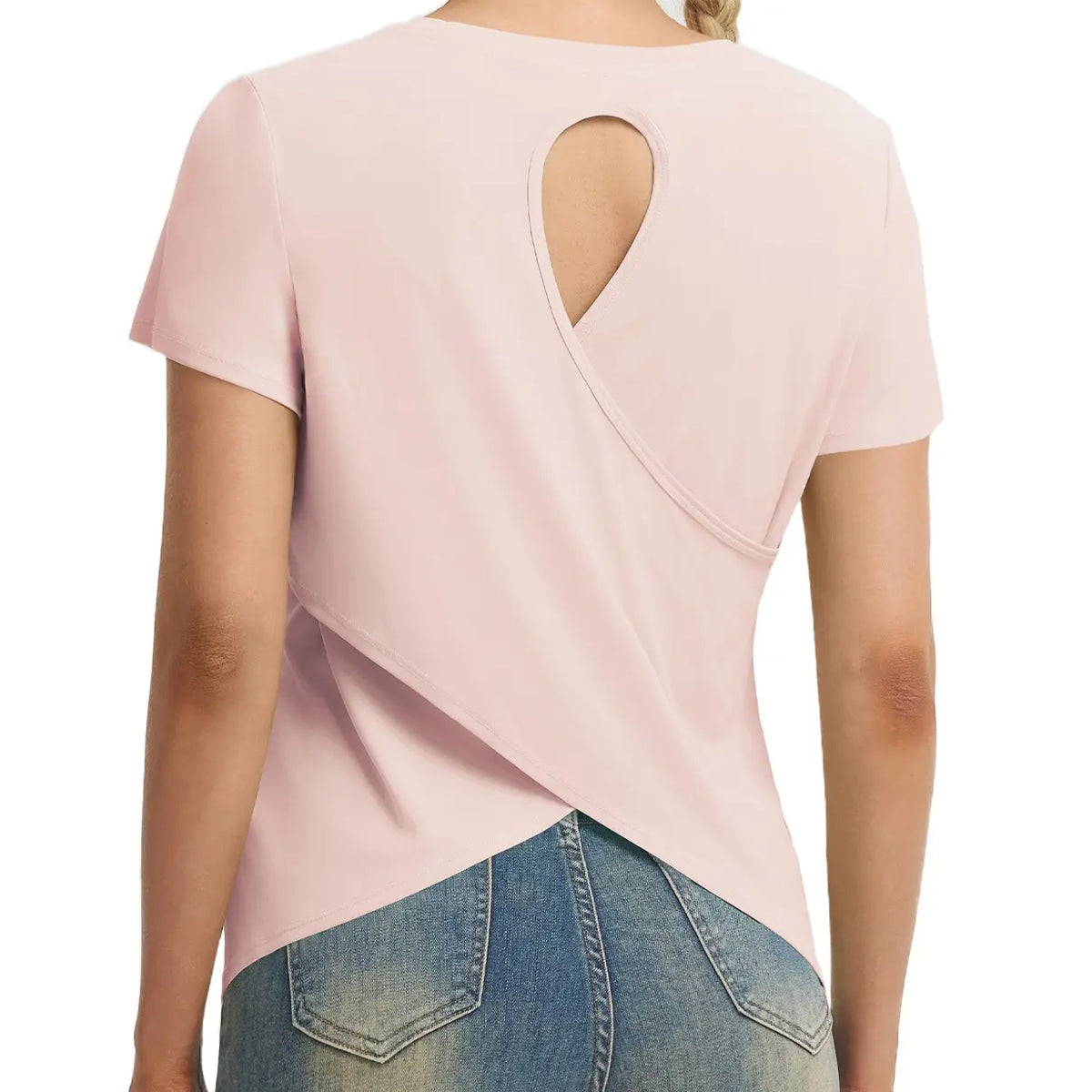 BALEAF Women's Lightweight Quick-Dry Casual T-Shirt with Cross Back Cutout and UPF 50+ Protection for Daily Wear, Travel, and Workouts