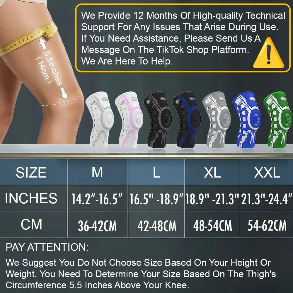 Kuangmi Adjustable Compression Knee Sleeve with Patella Gel Pad and Side Stabilizers for Pain Relief and Support in Workouts, Arthritis, and Meniscus Tears