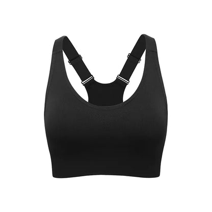 Women's Seamless High Support Racerback Sports Bra - Padded Wireless Cropped Activewear with Adjustable Straps and Quick-Dry Fabric for Yoga and Gym Workouts