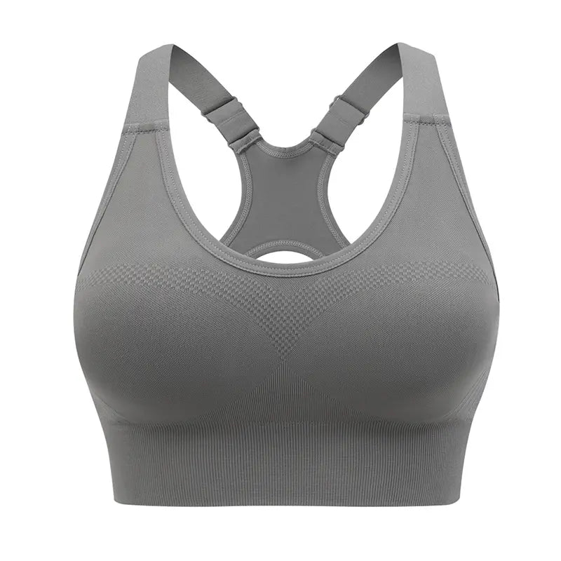 Women's Seamless High Support Racerback Sports Bra - Padded Wireless Cropped Activewear with Adjustable Straps and Quick-Dry Fabric for Yoga and Gym Workouts