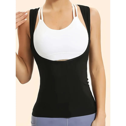 Women's Breathable Stretch Activewear - Sleeveless Quick-Dry Workout Tops for Fitness, Gym, and Yoga