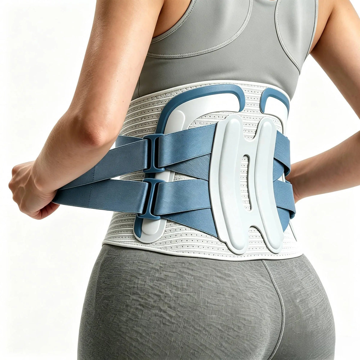 COFCARE Ergonomic Lumbar Support Brace - Adjustable Back Correction Belt with Velcro Strap, Lightweight and Breathable Design for Pain Relief, Ideal for Work and Gaming, Unisex Fitness Gift