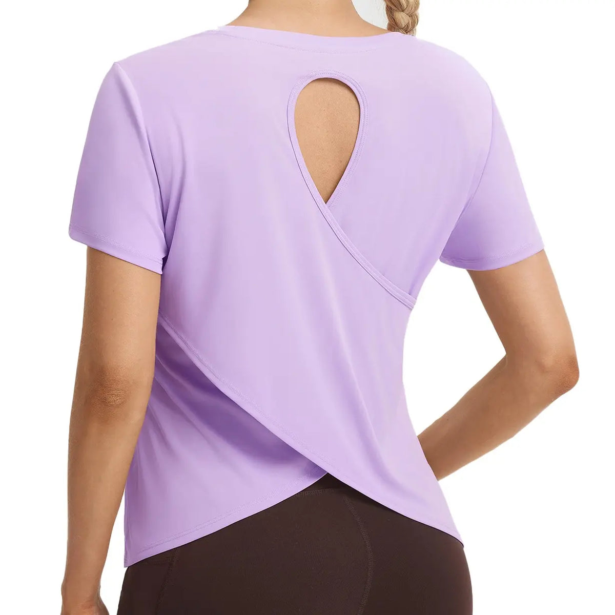 BALEAF Women's Lightweight Quick-Dry Casual T-Shirt with Cross Back Cutout and UPF 50+ Protection for Daily Wear, Travel, and Workouts