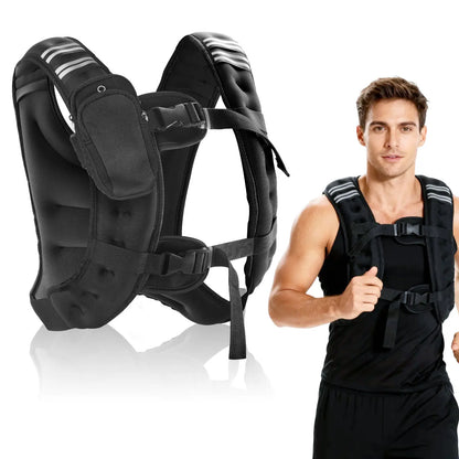 12-16 lb Weight Vest with Reflective Strip for Enhanced Workout Performance, Strength Training, Running, Muscle Building, and Weightlifting