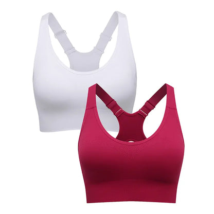 Women's Seamless High Support Racerback Sports Bra - Padded Wireless Cropped Activewear with Adjustable Straps and Quick-Dry Fabric for Yoga and Gym Workouts