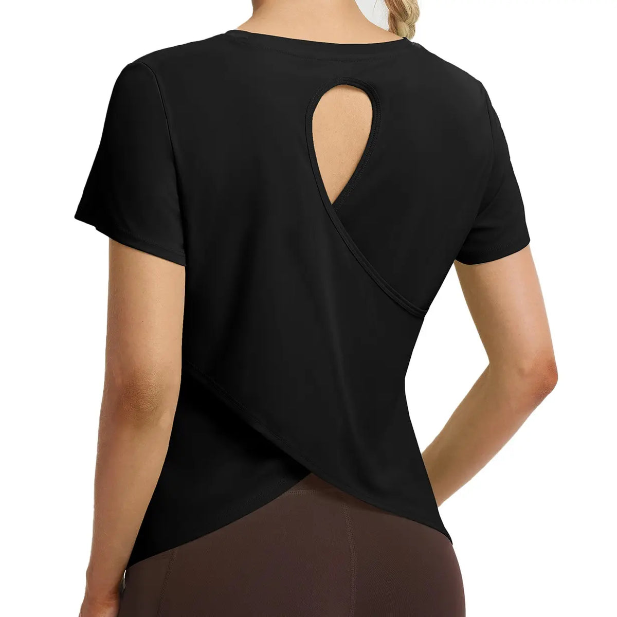BALEAF Women's Lightweight Quick-Dry Casual T-Shirt with Cross Back Cutout and UPF 50+ Protection for Daily Wear, Travel, and Workouts