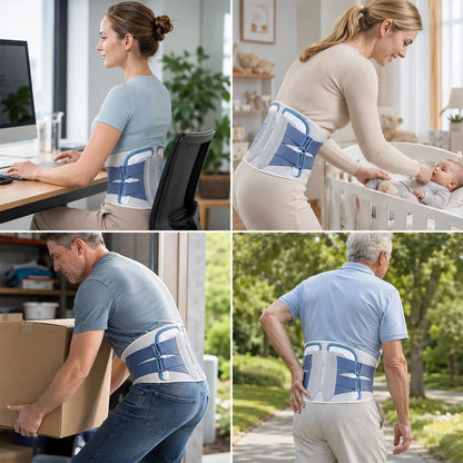 COFCARE Ergonomic Lumbar Support Brace - Adjustable Back Correction Belt with Velcro Strap, Lightweight and Breathable Design for Pain Relief, Ideal for Work and Gaming, Unisex Fitness Gift