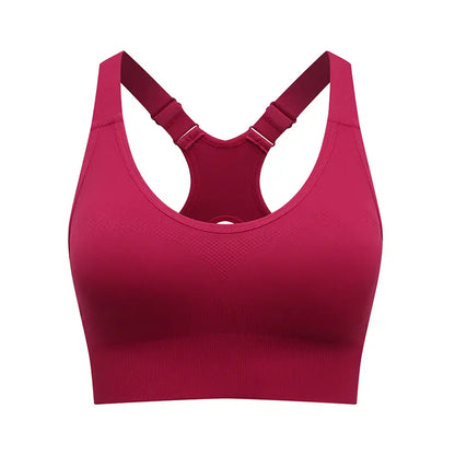 Women's Seamless High Support Racerback Sports Bra - Padded Wireless Cropped Activewear with Adjustable Straps and Quick-Dry Fabric for Yoga and Gym Workouts