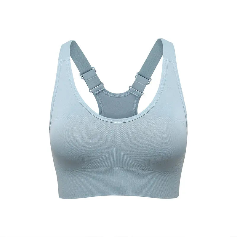 Women's Seamless High Support Racerback Sports Bra - Padded Wireless Cropped Activewear with Adjustable Straps and Quick-Dry Fabric for Yoga and Gym Workouts