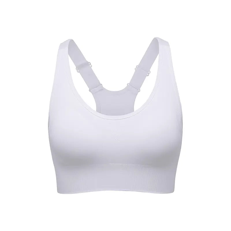 Women's Seamless High Support Racerback Sports Bra - Padded Wireless Cropped Activewear with Adjustable Straps and Quick-Dry Fabric for Yoga and Gym Workouts