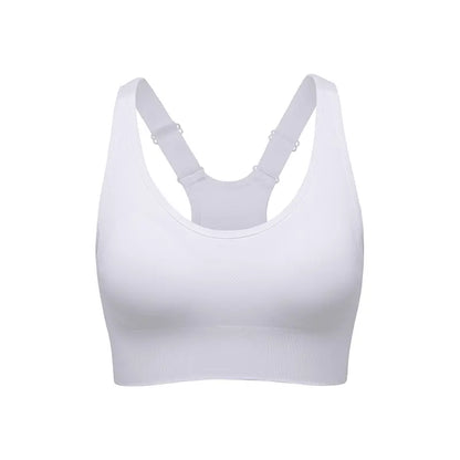 Women's Seamless High Support Racerback Sports Bra - Padded Wireless Cropped Activewear with Adjustable Straps and Quick-Dry Fabric for Yoga and Gym Workouts