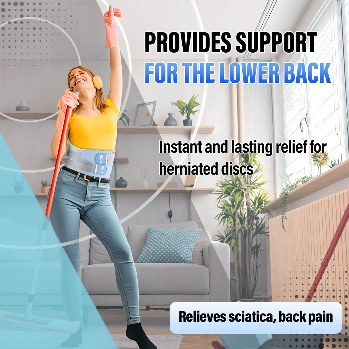 COFCARE Ergonomic Lumbar Support Brace - Adjustable Back Correction Belt with Velcro Strap, Lightweight and Breathable Design for Pain Relief, Ideal for Work and Gaming, Unisex Fitness Gift