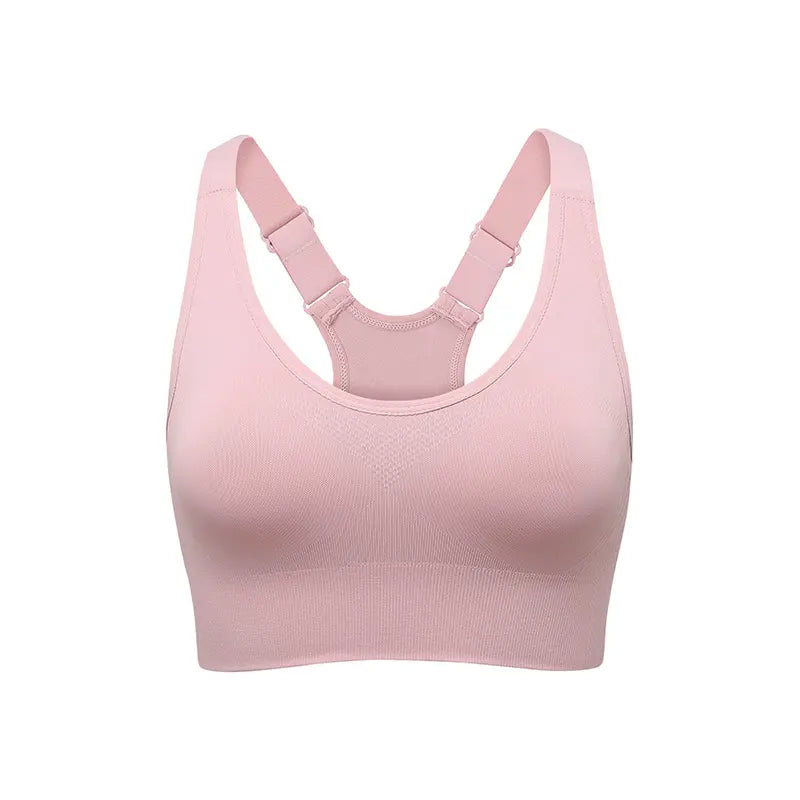 Women's Seamless High Support Racerback Sports Bra - Padded Wireless Cropped Activewear with Adjustable Straps and Quick-Dry Fabric for Yoga and Gym Workouts