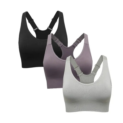 Women's Seamless High Support Racerback Sports Bra - Padded Wireless Cropped Activewear with Adjustable Straps and Quick-Dry Fabric for Yoga and Gym Workouts