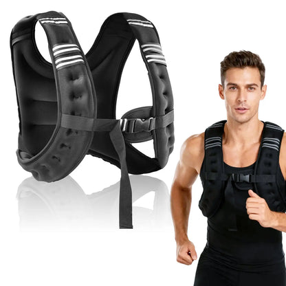 12-16 lb Weight Vest with Reflective Strip for Enhanced Workout Performance, Strength Training, Running, Muscle Building, and Weightlifting