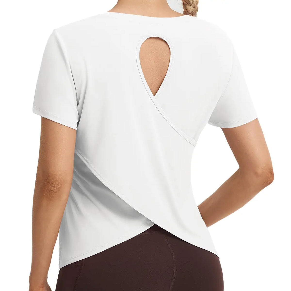 BALEAF Women's Lightweight Quick-Dry Casual T-Shirt with Cross Back Cutout and UPF 50+ Protection for Daily Wear, Travel, and Workouts